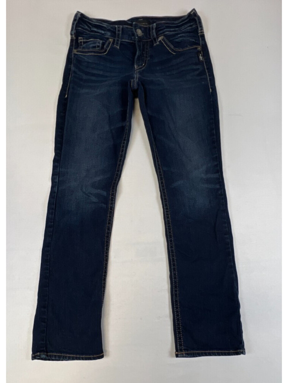 Silver Jeans Co. Womens 28x30 Blue Suki Straight Leg Stretch Denim Jeans